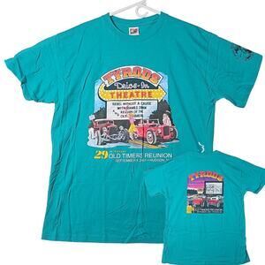 Vintage 2001 Ty-Rods Car Shirt Mens XL 29th Old Timers Reunion Green Graphic